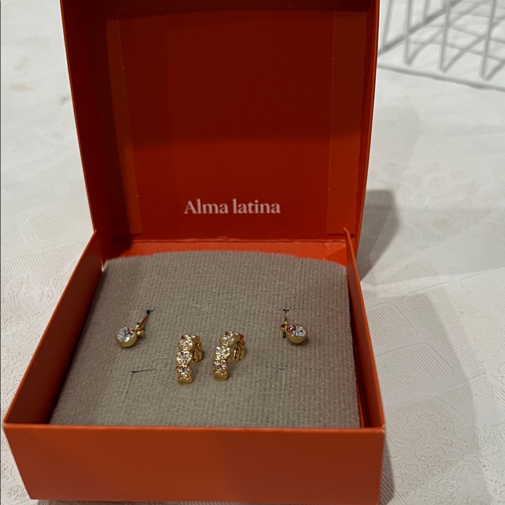 Gold And Silver Earrings Set